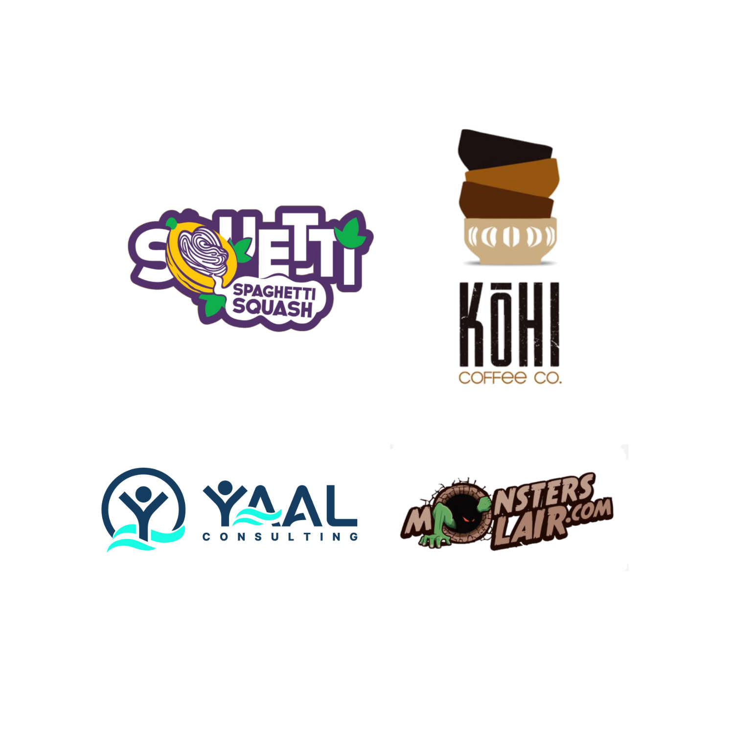 Decorative font logo examples with unique artistic typography