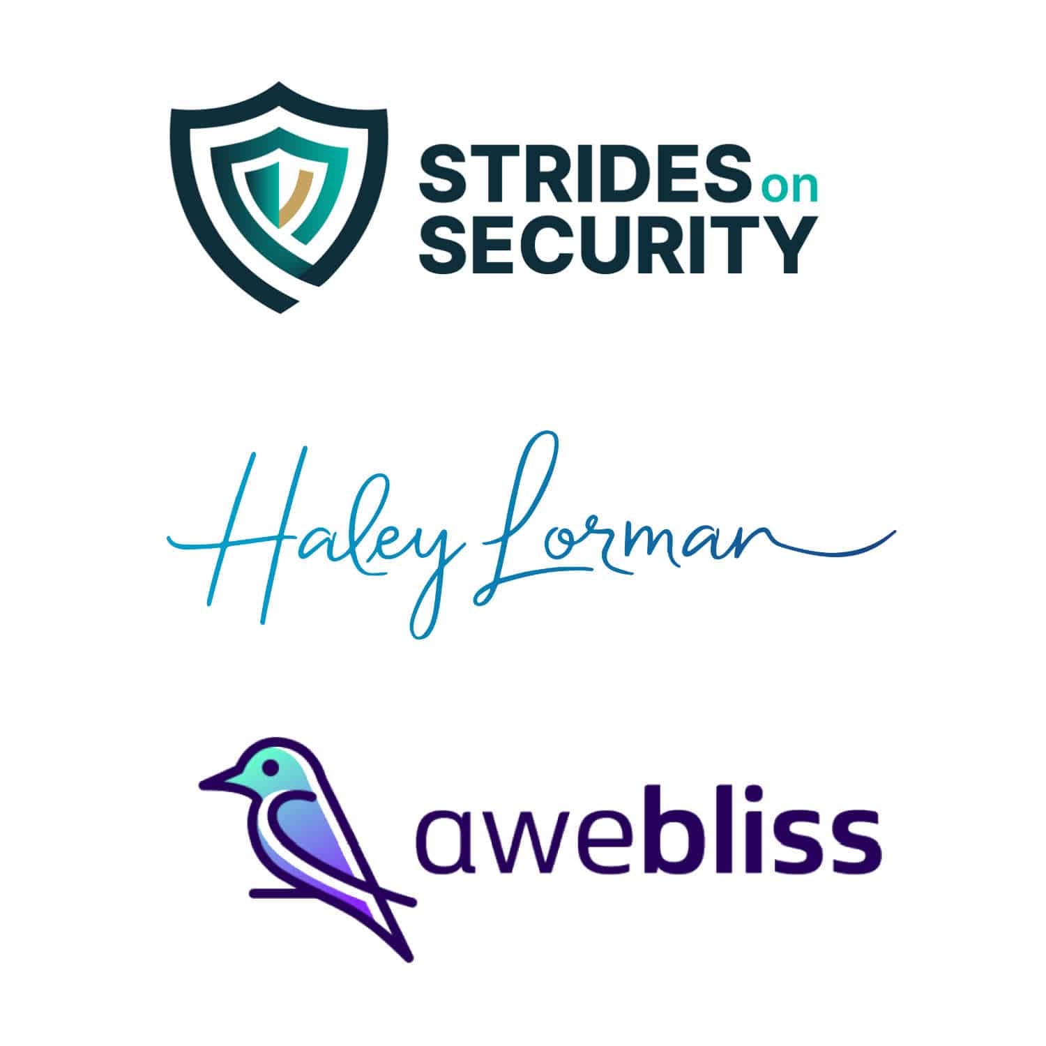 Gradient logo examples showing smooth color transitions