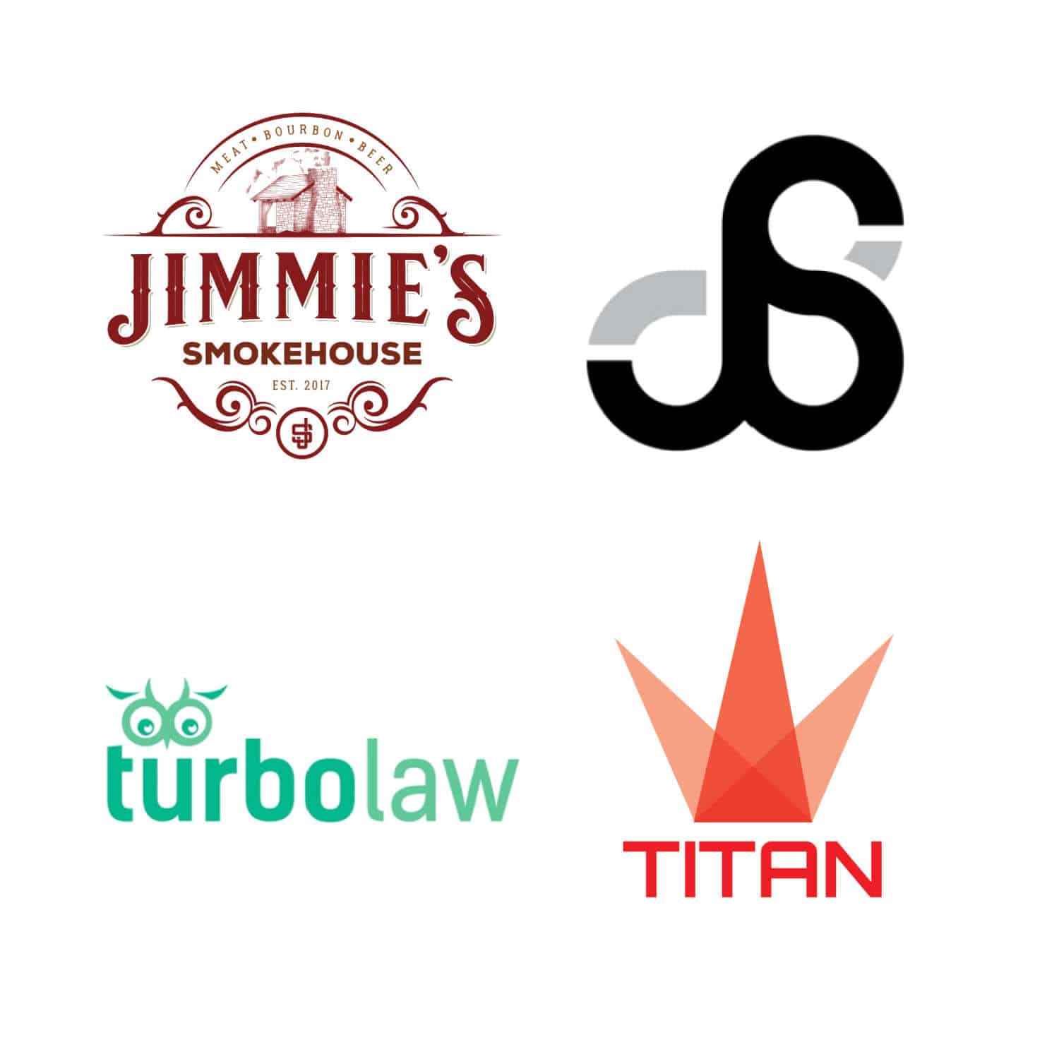 Monochromatic logo examples using shades of one color