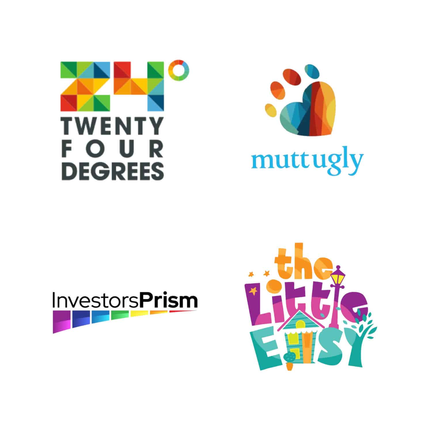 Multi-color logo examples using diverse color combinations